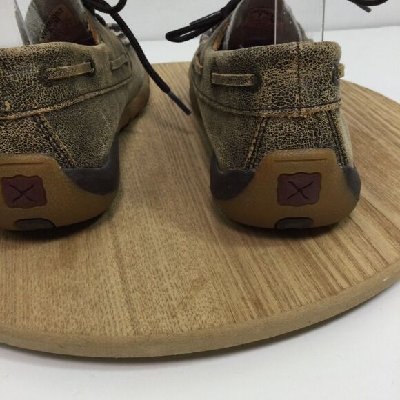 Twisted X Womens Leather Leopard Western Driving Moccasins Shoes Brown Size 7.5M - Picture 4 of 11